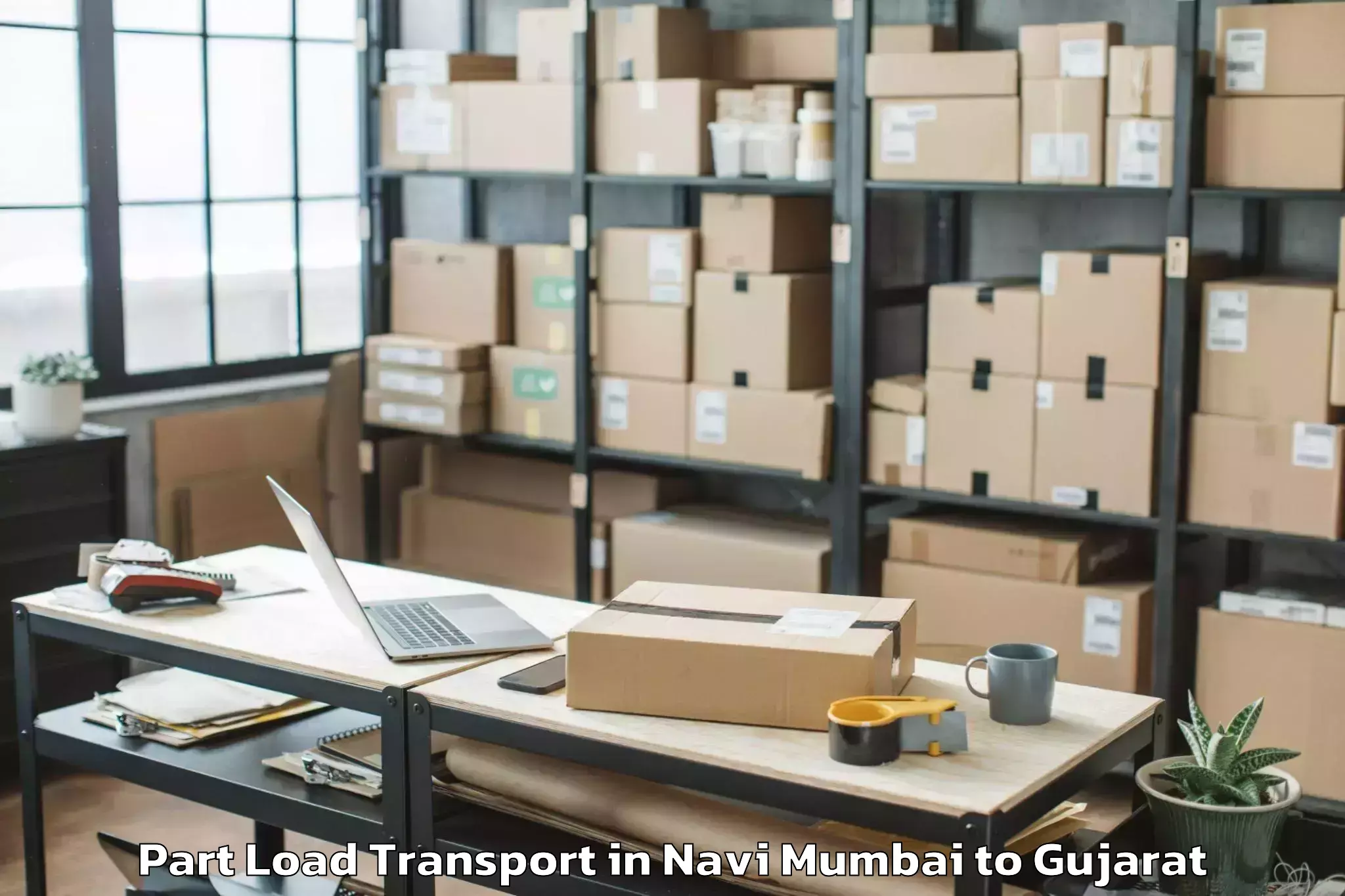 Top Navi Mumbai to Iit Gandhi Nagar Part Load Transport Available